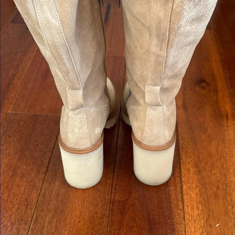 Free People Cream Over the Knee Boots Size 10.5